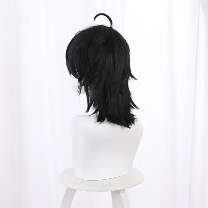 Ainizi 40cm Natura Wave Straight Black Cosplay Wig for Identity V