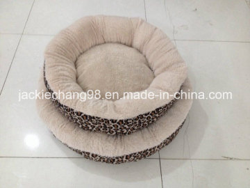 Round Shape Printed Polyester Canvas and PV Fleece Bed for Dog