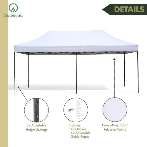 retractable tent Outerlead 10`x20` Heavy-Duty Pop-Up Canopy & Instant Shelter Factory