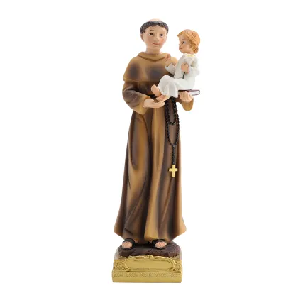 8-inch Saint Anthony Holy Resin Statue - Decorative Figurine on Base: A Religious Gift
