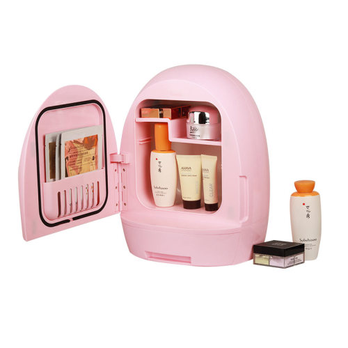 Pink Blue Portable Frigidaire Skincare Fridge with Mirror