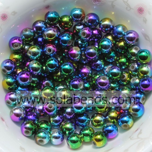 Angemessene 6mm Acryl runde glatte Imitation Swarovski Perlen