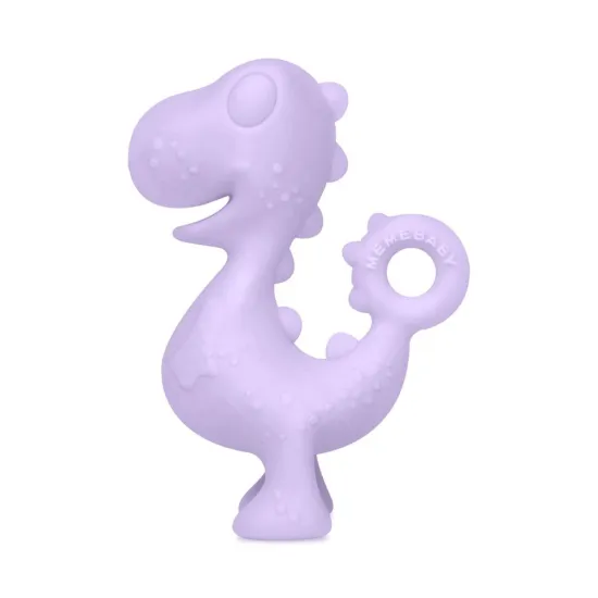 New Custom Organic Reusable Cute Animal Dinosaur Shape Silicone Teether Teething Sensory Toys For Baby Infant Toddler Kid