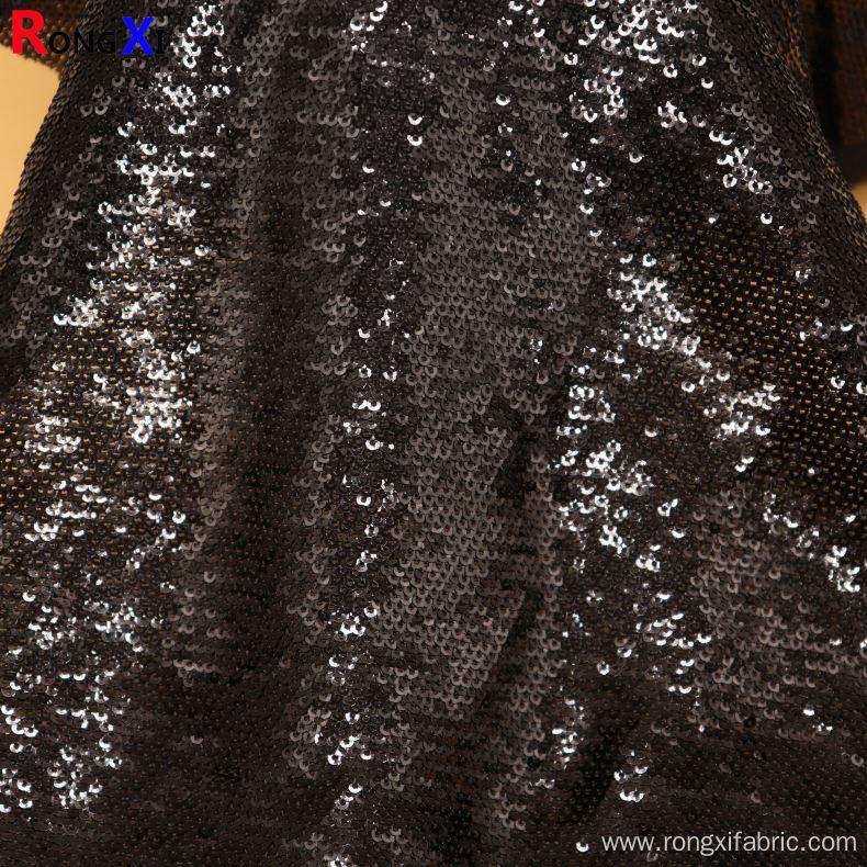 Hot Selling 3Mm Black Sequin Fabric