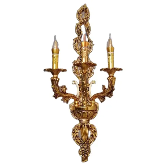 European Style Zinc Alloy French Candle Crystal Wall Lamp