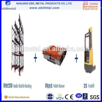 pallet shuttle racking+forklift+pallet mole