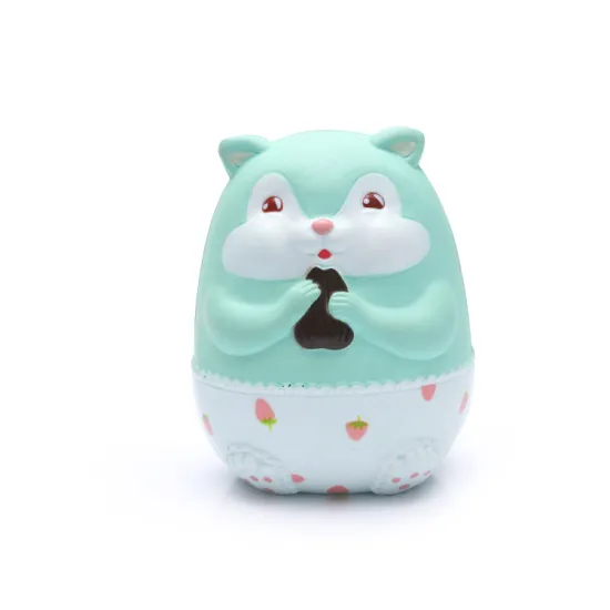 Wholesale Custom Decompression Colourful Animal Slow Rising PU Squirrel Shape Squeeze Toy