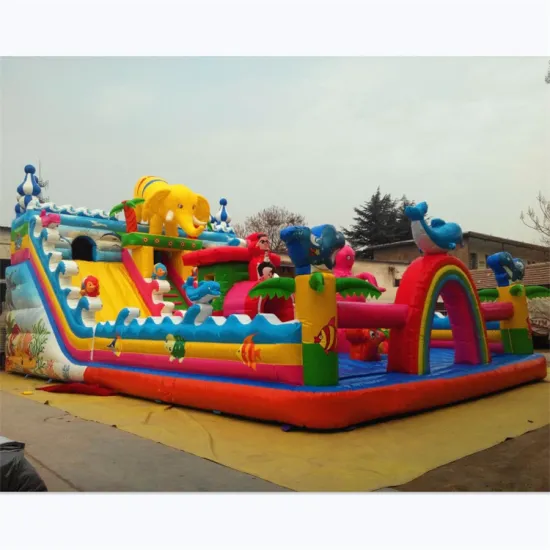 Customized Elephant Theme Inflatable Castle Slide for Kids