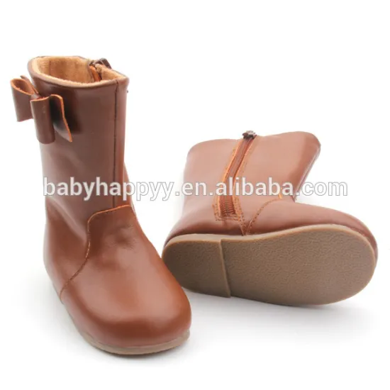 2016 New design leather kids winter boots healthy baby footwear