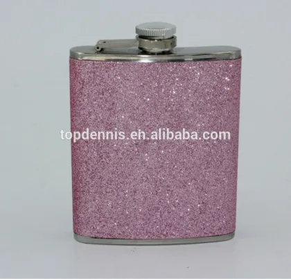 leather covered 7oz stainless hip flask