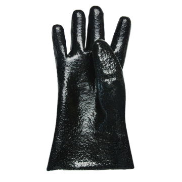 Guantes bañados por PVC Folleto de enclavamiento de acabado áspero 11 &#39;&#39;