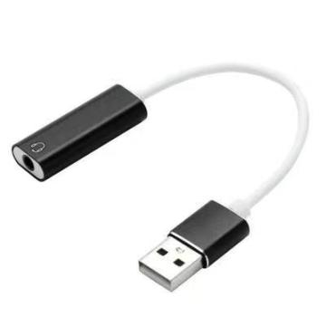 Aluminum Alloy 2-in-1 USB to 3.5mm Headphone and Microphone Sound Card