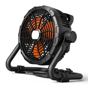3-Blade Solar-Powered Portable Outdoor Rotating LED Fan with Rechargeable Lithium Battery