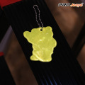 Reflective Bear PVC Keychain For Safety Use