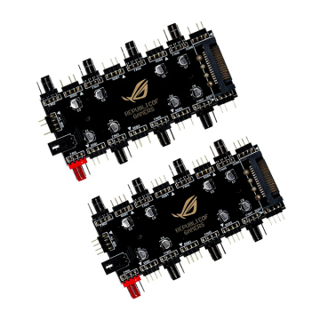 8-Channel RGB Fan PWM HUB with SATA Power Supply - ARGB/M/B SYNC & Temperature Control