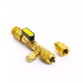 Maintenance valve core remover for backup air conditioning