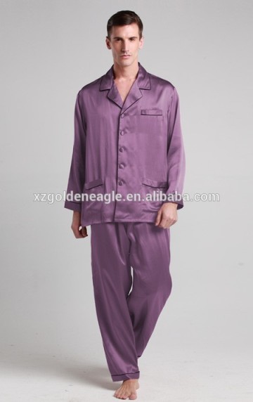 Simple and Soft 100% Silk satin Men's Pajamas