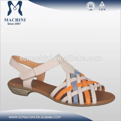 Strap leather summer flat young girl sandals
