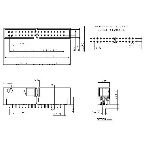 BHDS03 2.54mm Box Header 180°H=13.6