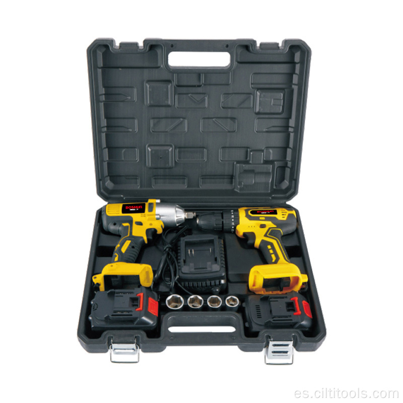 Llave inalámbrica portátil y juegos de 18 V de taladro inalámbrico