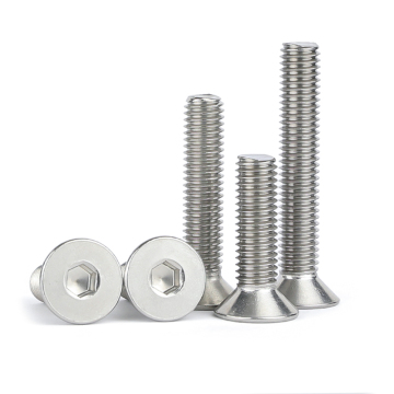 High Quality DIN 7991 Hexagon Socket Countersunk Flat Head Screws and Bolts in M2, M2.5, M3, M4, M5, M6, M8, M10 Sizes