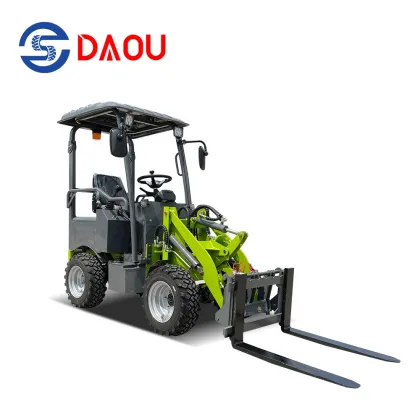 Qingzhou Manufacturer 4WD Mini Electric Articulating Wheel Loader with Pallet Fork