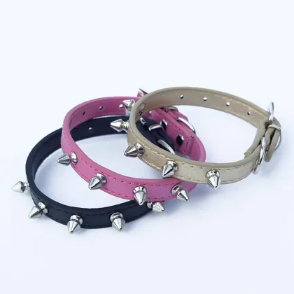 Pet Cat Dog Rivet Collar Spiked Studded Strap Collar Buckle Neck