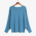 Batwing -Ärmel übergroßer Pullover Top