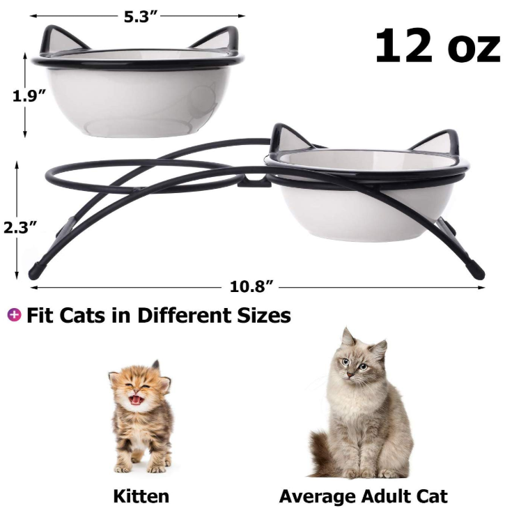 Ceramic Raised Pet Cat Bowls