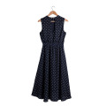 Sexy dot Print Dress Women's smocking maxi Dress