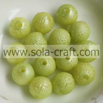 Factory Direct 8MM Wrinkle Effect Lucite Plating Green Beads For Christmas Decoration Accessories