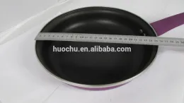 Carbon steel non-stick cookware set frying pan stainless steel ss s/s ring edge silicone coloured soft touch painted handle
