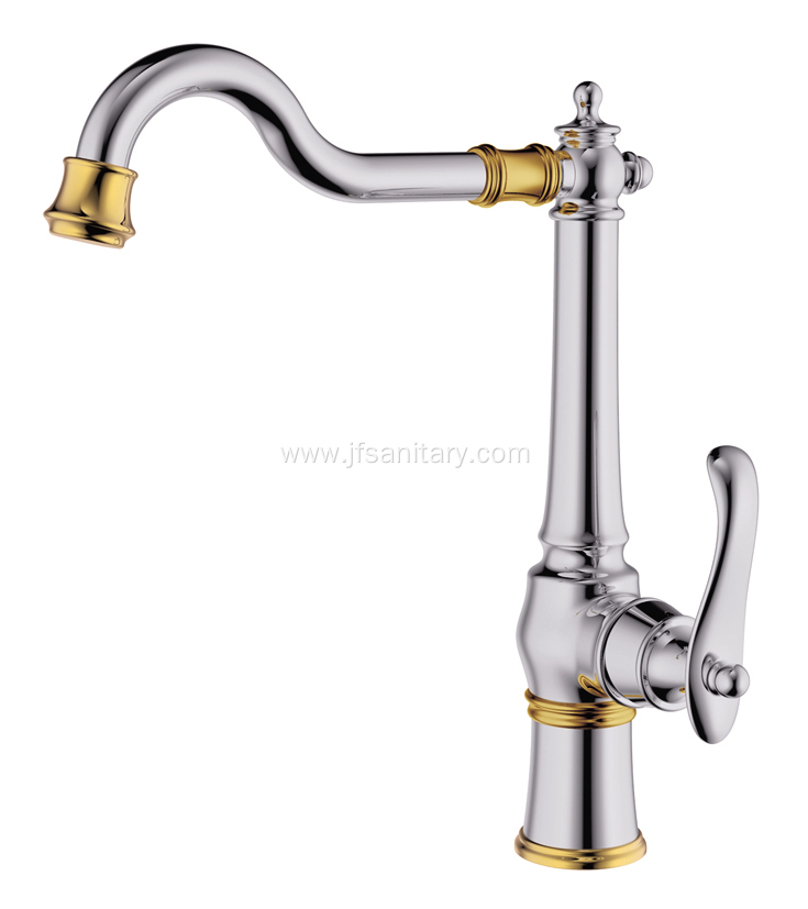 Chrome Brass Single Hole Kitchen Mixer