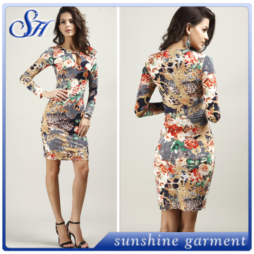 American style milk silk casual lady dress sexy dresses