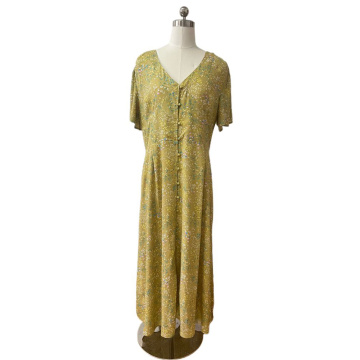 Women's Floral-print Front Button fastening Dress
