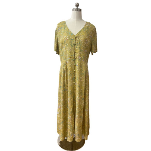 Women's Floral-print Front Button fastening Dress