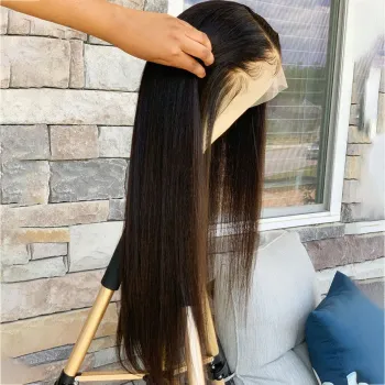 Pre Pluck Brazilian Virgin Cuticle Aligned double drawn Straight Body wave 360 frontal Lace front human hair wigs
