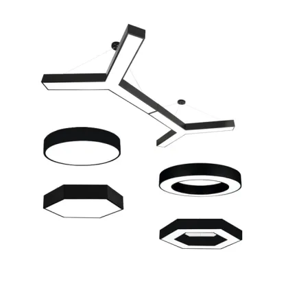 Modern Office Indoor LED Lighting: 90W-220W Hanging Ceiling Lights & Chandeliers