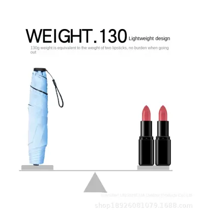 Super Water Repellent 3-Section Folding Portable Vinyl Umbrella