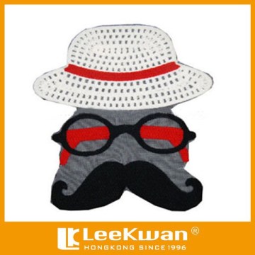Lovely Old Man Face With Hat Applique Embroidery Badge For Decration