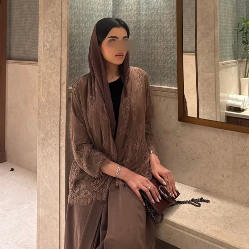 روکش توری زیبا ژاکت کش باف پشمی اپن Abaya برای زنان
