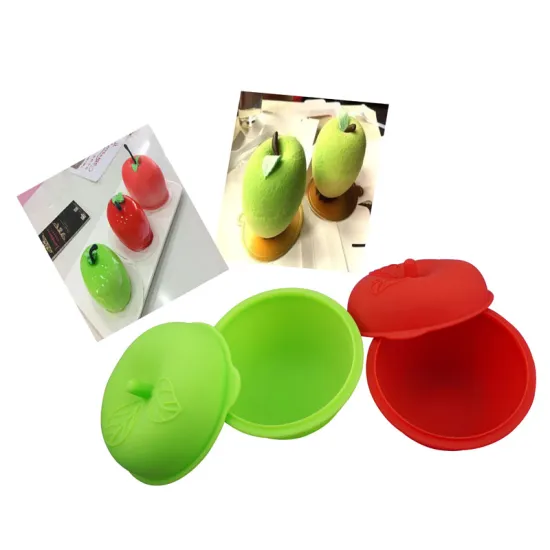 silicone bowl for kid with lid apple mold