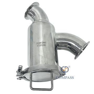 2-inch Food Grade Sanitary Stainless Steel SS316L Clamp Non-Retention Elbow-Type Y Filter with Perforated Strainer Element