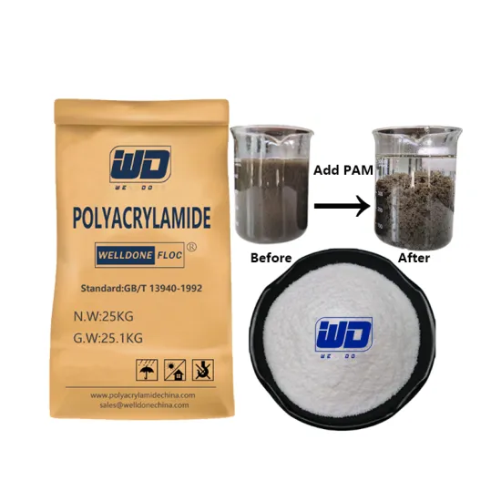 White Granular Powder Polyacrylamide Cationic Pam for Sludge Dewatering