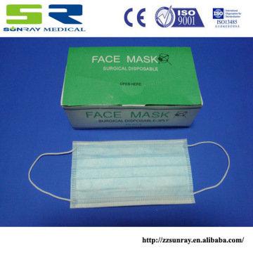 Disposable surgical non-woven face mask 3-ply with earloop