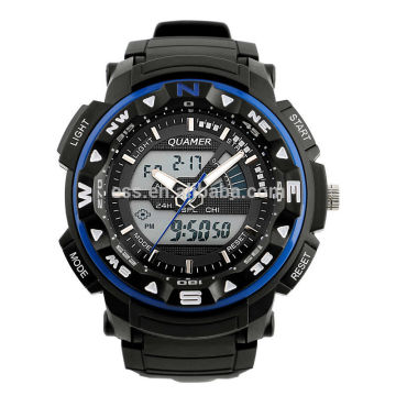 Men's Rubber Strap Orange Analog Digital Digital Sport Watch