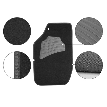 OEM Universal 4-Piece Full Set Car Carpet Floor Mats with Non-Slip Back