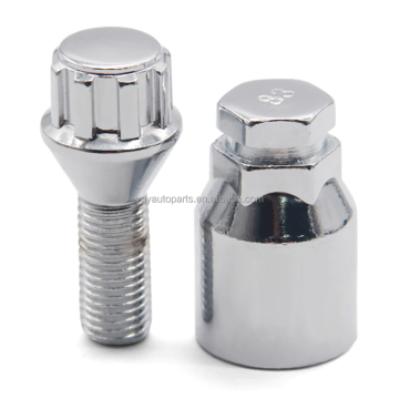 Universal M12 x 1.5 Spline 6 Point Anti-Theft Wheel Lock Bolts