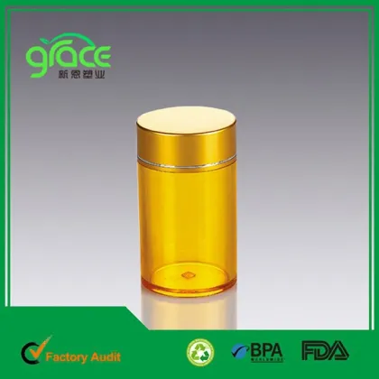 Orange Color Vitamin C Storage Bottle Pharmaceutical Pill Bottle