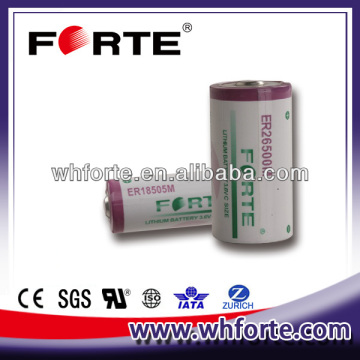 3.6 volt 6.5Ah C size high energy type lithium battery ER26500M for electricity meter